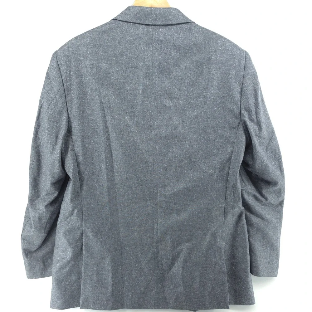 Jos A Bank Mens Blazer 100% Silk Grey Textured 42R Signature Collection 2-Button